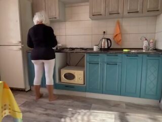 Milf spreads her big ass for anal sex film her son